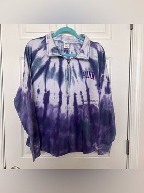 pink / victoria’s secret purple varsity half-zip
